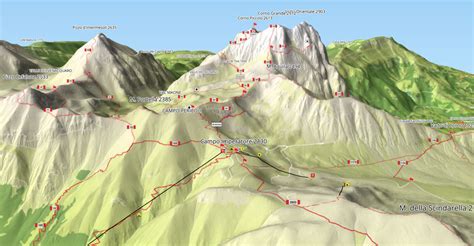 Mappa dei sentieri pedonali e delle attrazioni principali a Les Deux Alpes