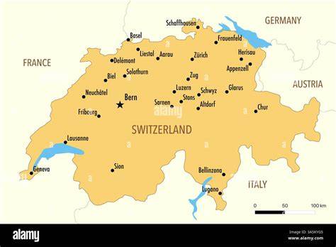 Mappa della Svizzera con le città ospitanti la UEFA Women's Champions League 2025