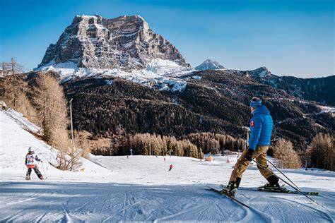 Foto aerea dello Ski Civetta che mostra la varietà dei paesaggi e delle piste