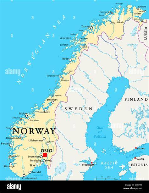 Mappa della Norvegia con Lillehammer evidenziata