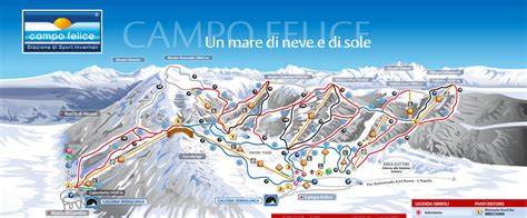 Mappa del comprensorio sciistico di Campo Felice con le diverse piste indicate