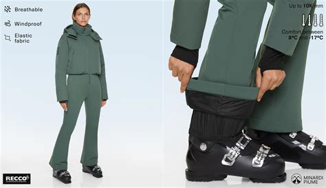 Dettaglio tessuto innovativo e design di alta moda su abbigliamento da sci FISI