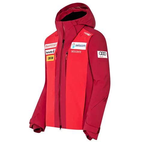 Giacca da sci ufficiale dello Swiss Ski Team con loghi sponsor