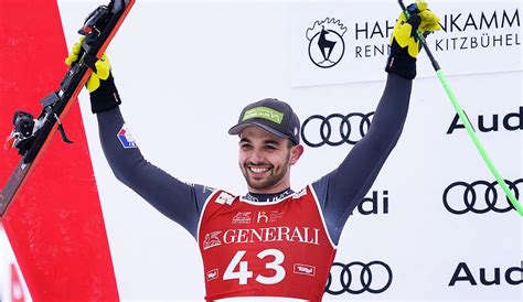 Foto di Florian Schieder sul podio a Kitzbühel