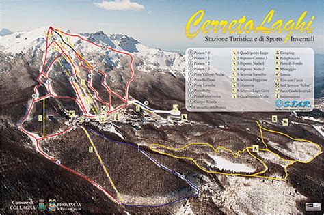 panoramica delle piste da sci di Cerreto Laghi con impianti di risalita in funzione