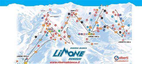 Mappa delle piste da sci del comprensorio Riserva Bianca di Limone Piemonte