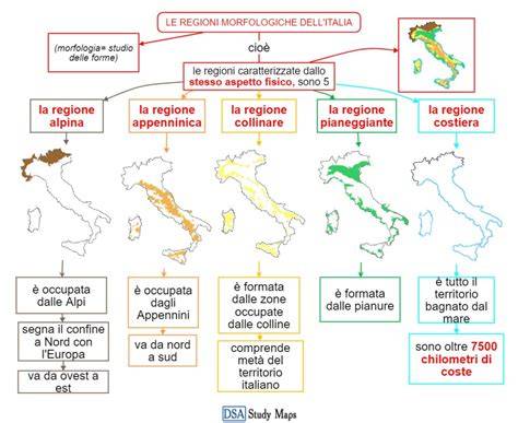 mappa dell'Italia con evidenziate le principali regioni montane turistiche