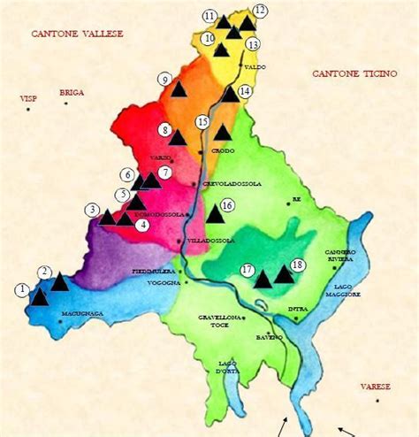 Mappa del percorso dello Slalom Valli Ossolane con le diverse speciali indicate