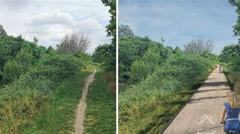 Una sezione panoramica di una greenway lungo l'Avenue Verte
