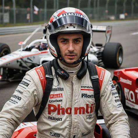 Gruppo di piloti e organizzatori in posa davanti a vetture da slalom