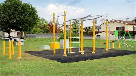 Dettaglio della struttura del Percorso Fitness Slalom Outdoor con misure