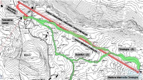 Schema del nuovo tracciato della seggiovia Montebello e della pista allungata