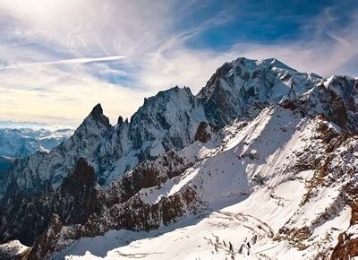 panorama del Monte Bianco e delle vette circostanti dall'Aiguille du Midi