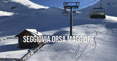 Schema tecnico della seggiovia Orsa Maggiore con indicazione di altitudine, lunghezza e velocità.