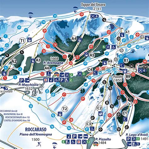 Roccaraso con neve e impianti sciistici