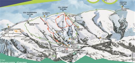 mappa delle piste da sci del Nevegal