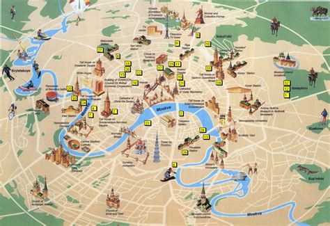 Mappa che mostra le principali attrazioni turistiche di Ankara.