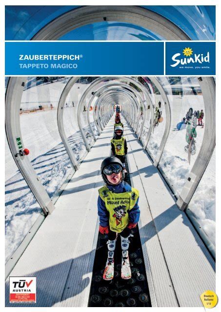 Immagine di un tappeto magico Sunkid in funzione in un'area sciistica per bambini.