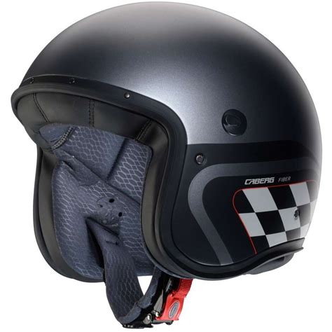 Vista del casco Caberg Freeride X con visiera lunga montata e occhialoni vintage opzionali