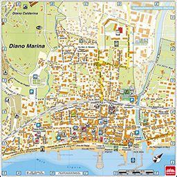 Mappa di Diano Marina con evidenziate le principali vie e i servizi turistici