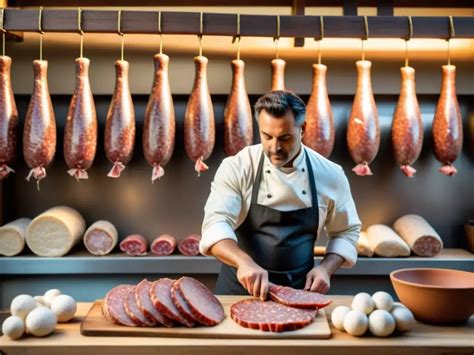 Immagine di un maestro salumiere che massaggia la carne durante la salagione