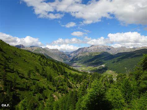 Panorama di Livigno con il Ponte del Gallo in lontananza