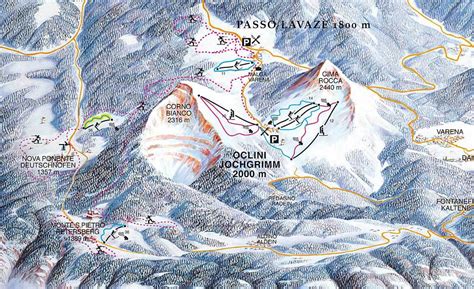 Panorama dell'area sciistica di Oclini con piste innevate e montagne circostanti