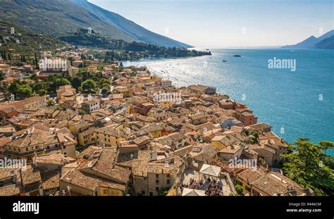 Vista panoramica del Lago di Garda e di Malcesine dall'alto