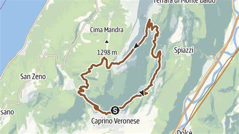 Mappa schematica dei percorsi MTB sul Monte Baldo