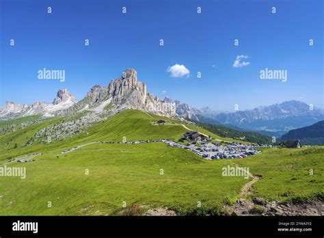 Panoramic view of the Passo Cirelle area with surrounding Dolomite peaks
