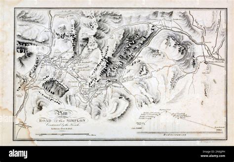 Mappa topografica della regione del Passo del Sempione con evidenziato il percorso per lo Spitzhorli.