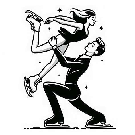 Coppia di pattinatori artistici in una posa acrobatica