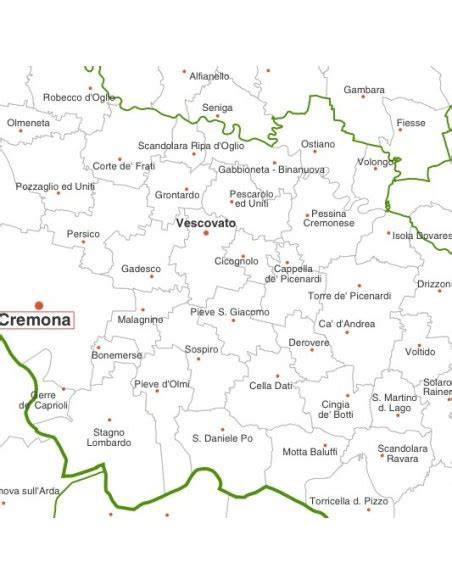 Mappa della provincia di Cremona con indicazione dei comuni