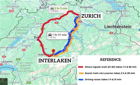 mappa che mostra il percorso da Interlaken a Wengen