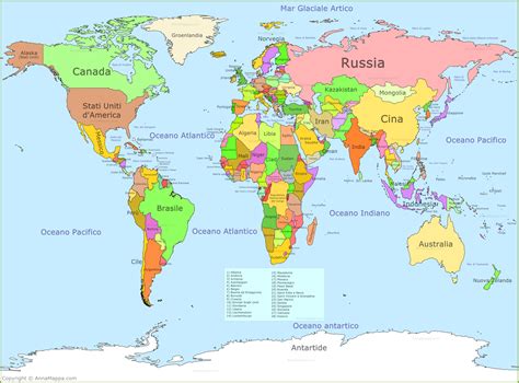 Mappa del mondo che evidenzia la presenza globale dei siti produttivi e delle filiali Leitner