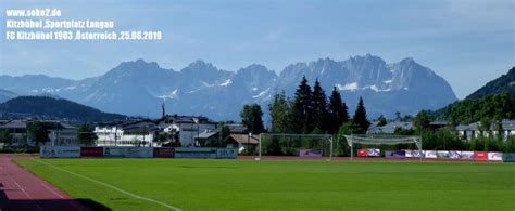 mappa della città di Kitzbühel con indicazione dello stadio Sportplatz Langau