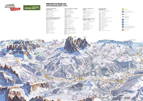 Mappa stilizzata dell'Alpe di Siusi con indicazione degli impianti di risalita e dei percorsi