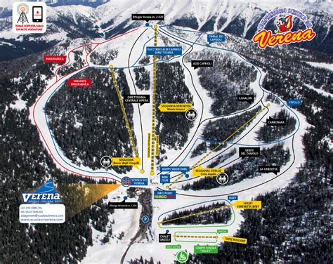 Schema degli impianti di risalita e delle piste del comprensorio sciistico Verena 2000