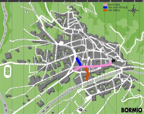Mappa di Bormio e dintorni con indicazione della pista Stelvio