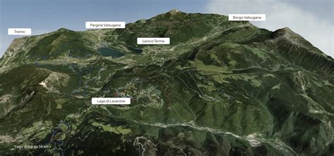 mappa dell'Alpe Cimbra con evidenziate le aree family-friendly
