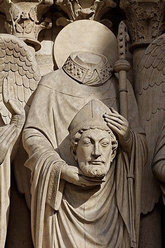 statua di San Dionigi di Parigi che porta la propria testa
