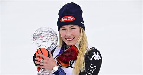 Infografica che mostra il numero di vittorie in Coppa del Mondo di Mikaela Shiffrin, evidenziando i record detenuti.