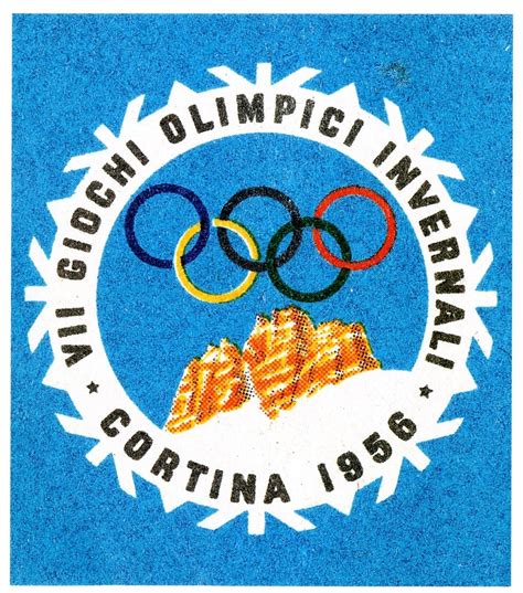Francobolli emessi in occasione delle Olimpiadi Invernali di Cortina 1956.