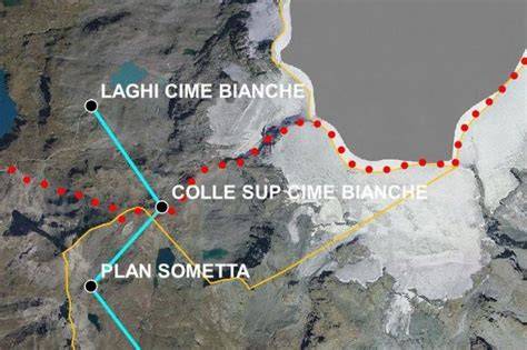 Schema del progetto di collegamento funiviario tra Champoluc e Cime Bianche