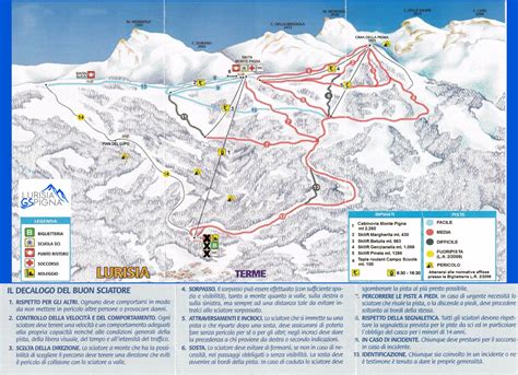 mappa stilizzata delle piste da sci del comprensorio Lurisia Monte Pigna