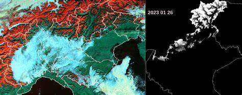 Grafico che mostra la diminuzione della copertura nevosa nelle Alpi negli ultimi decenni.