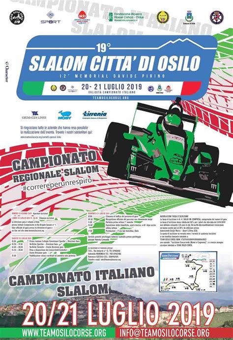 Schema del percorso di gara dello Slalom Città di Osilo