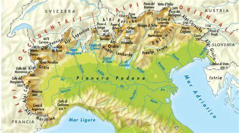 mappa delle Alpi con itinerari delle guide alpine