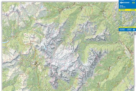 Mappa con itinerari scialpinistici sulle Pale di San Martino