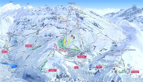 Mappa del comprensorio sciistico di Alpe d'Huez con evidenziati gli impianti di risalita.